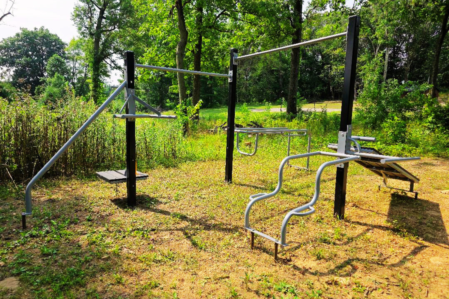 outdoor workout station offers fitness options in nature