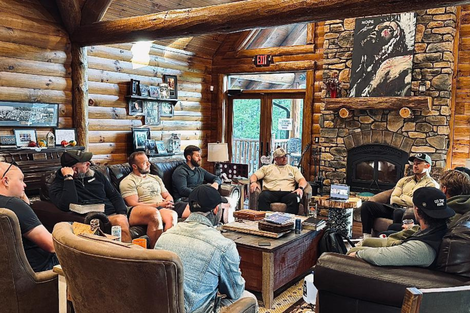 Personal Growth and Faith Men meeting to discuss their faith and working on topics of personal growth.